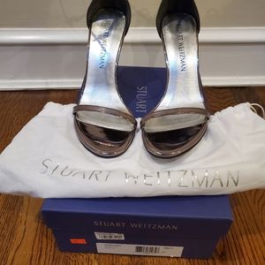 Stuart Weitzman Nudistsong Pewter Glass Size 6